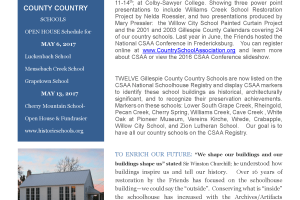 2017 Spring Chalkboard Notes Newsletter