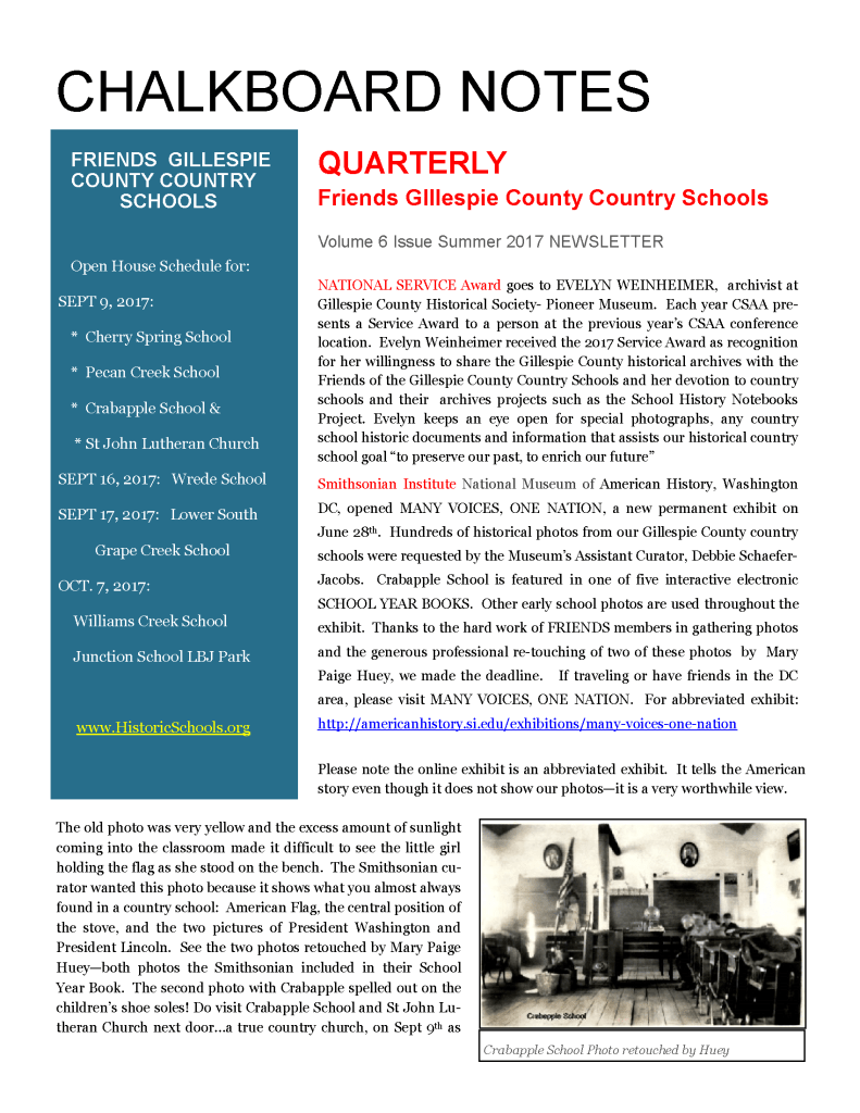 2017 Summer Chalkboard Notes Newsletter