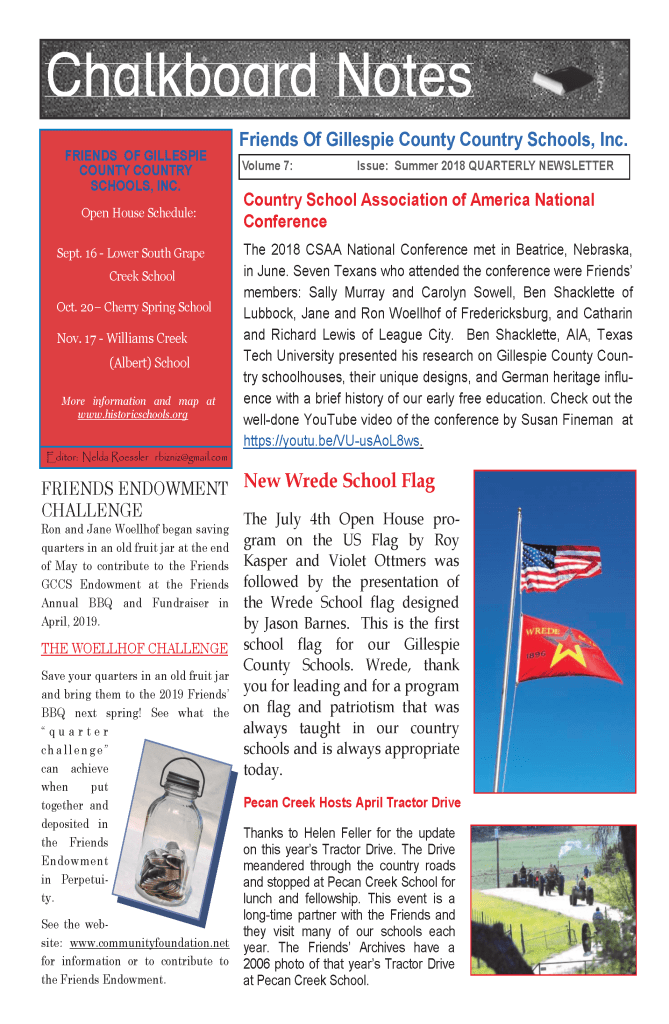 2018 Summer Chalkboard Notes Newsletter