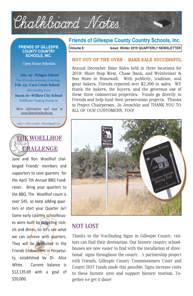 2019 Winter Chalkboard Notes Newsletter