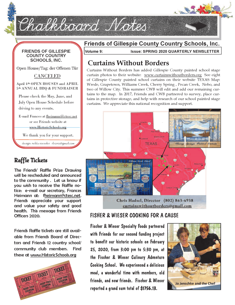 2020 Spring Chalkboard Notes Newsletter