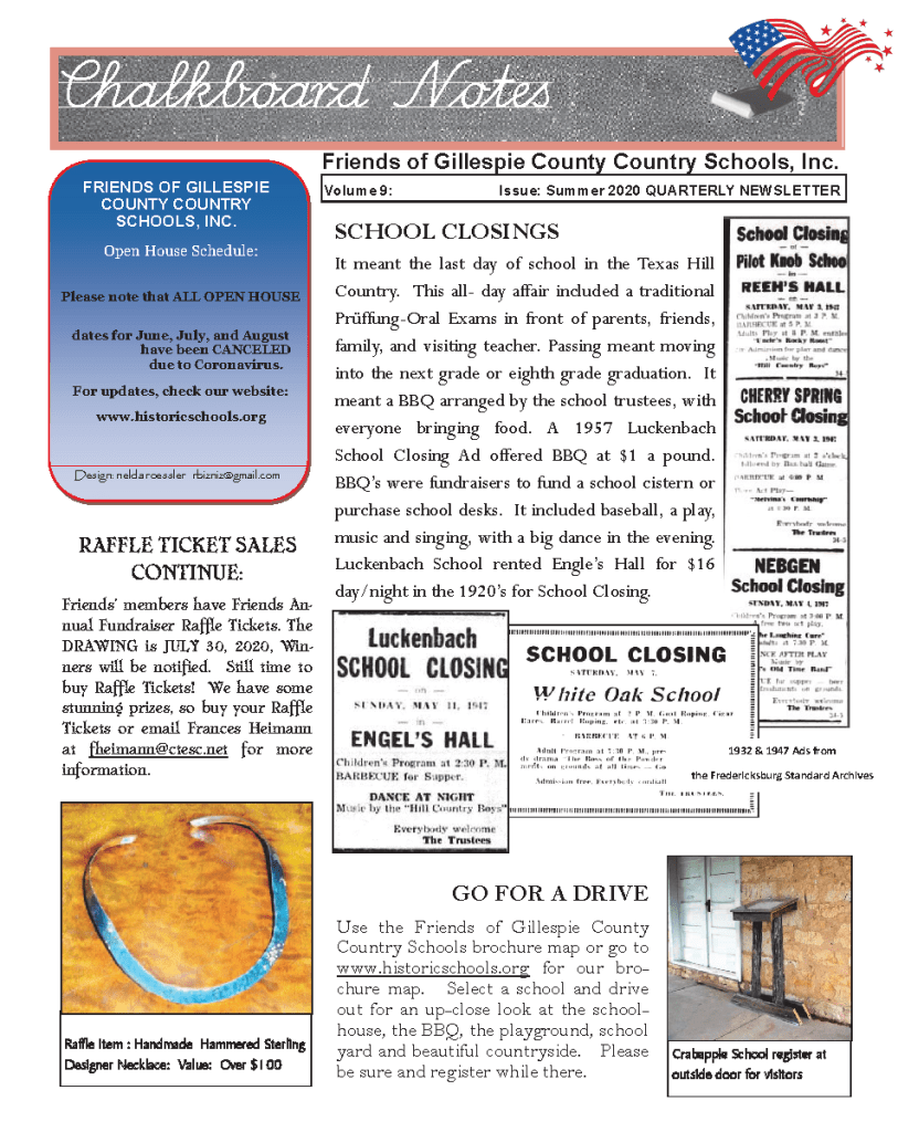 2020 Summer Chalkboard Notes Newsletter