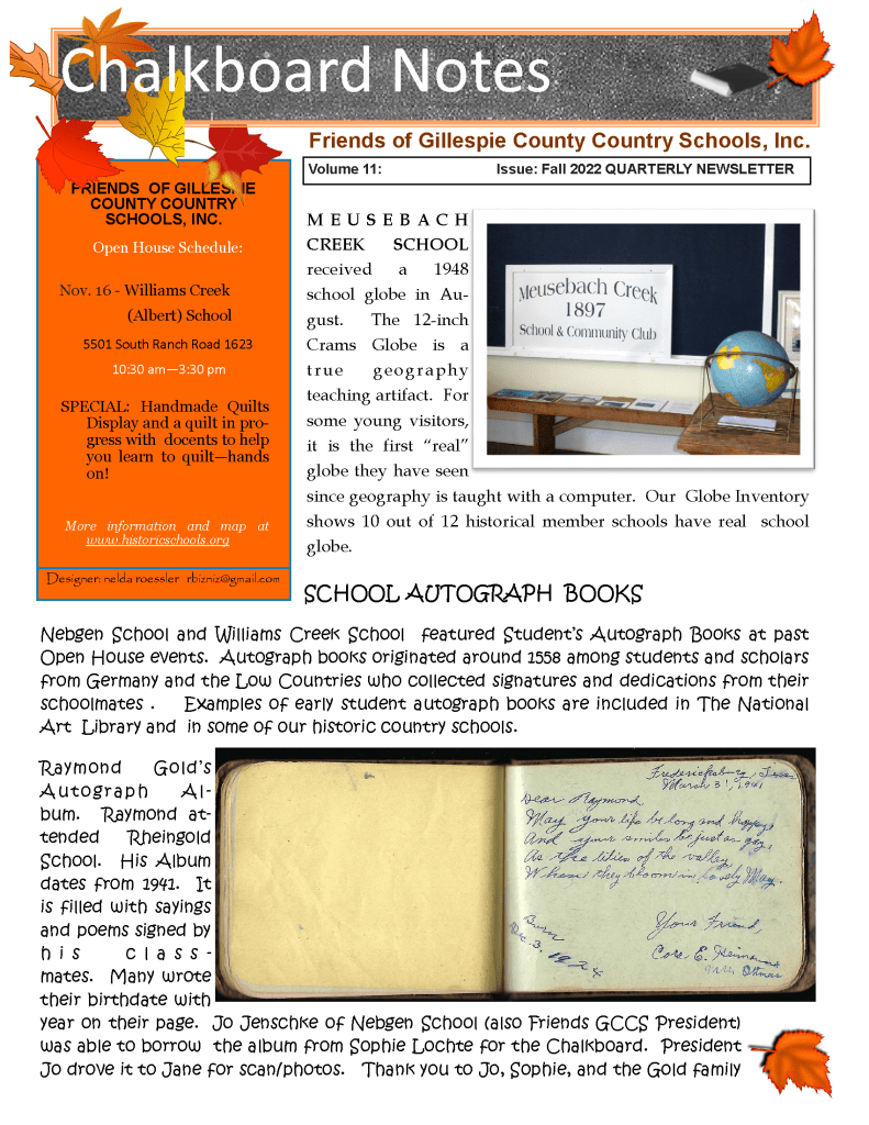 2022 Fall Chalkboard Notes Newsletter