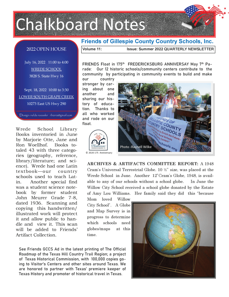 2022 Summer Chalkboard Notes Newsletter