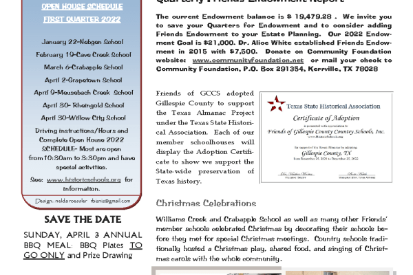 2022 Winter Chalkboard Notes Newsletter