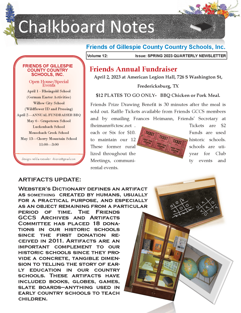 2023 Spring Chalkboard Notes Newsletter