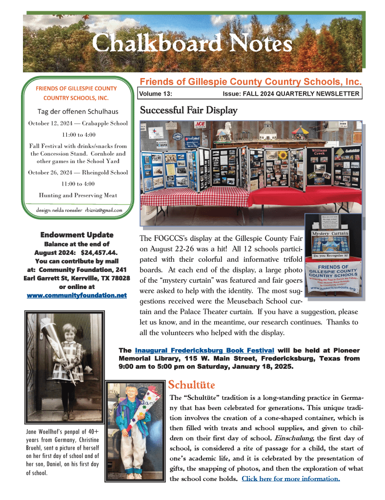 2024 Fall Chalkboard Notes Newsletter