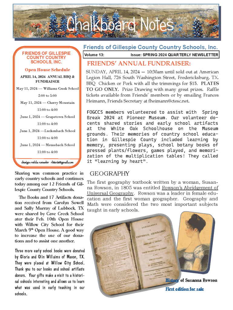 2024 Spring Chalkboard Notes Newsletter