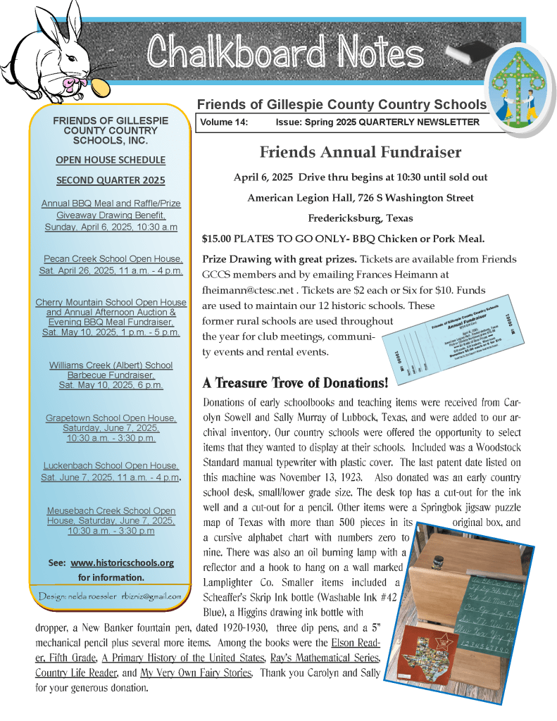2025 Spring Chalkboard Notes Newsletter