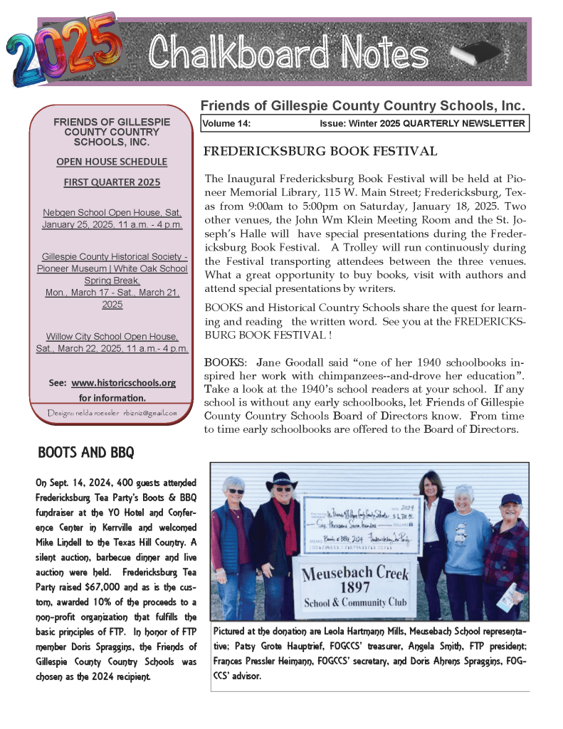 2025 Winter Chalkboard Notes Newsletter