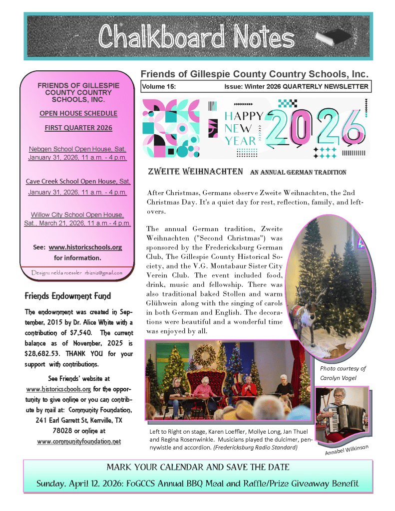 2026 Winter Chalkboard Notes Newsletter