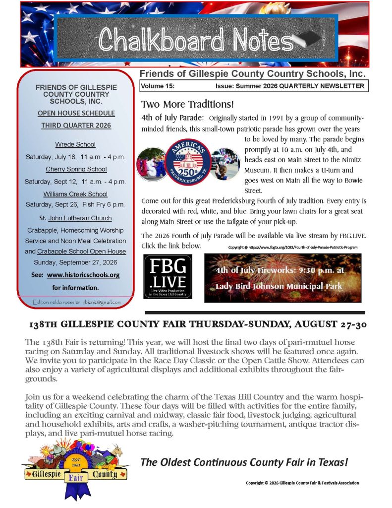 2026 Summer Chalkboard Notes Newsletter